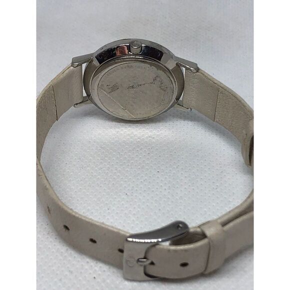 green Lo23SSLW Womens White Leather Analog Mother Of Pearl Dial Wrist Watch HG91 - Picture 6 of 9